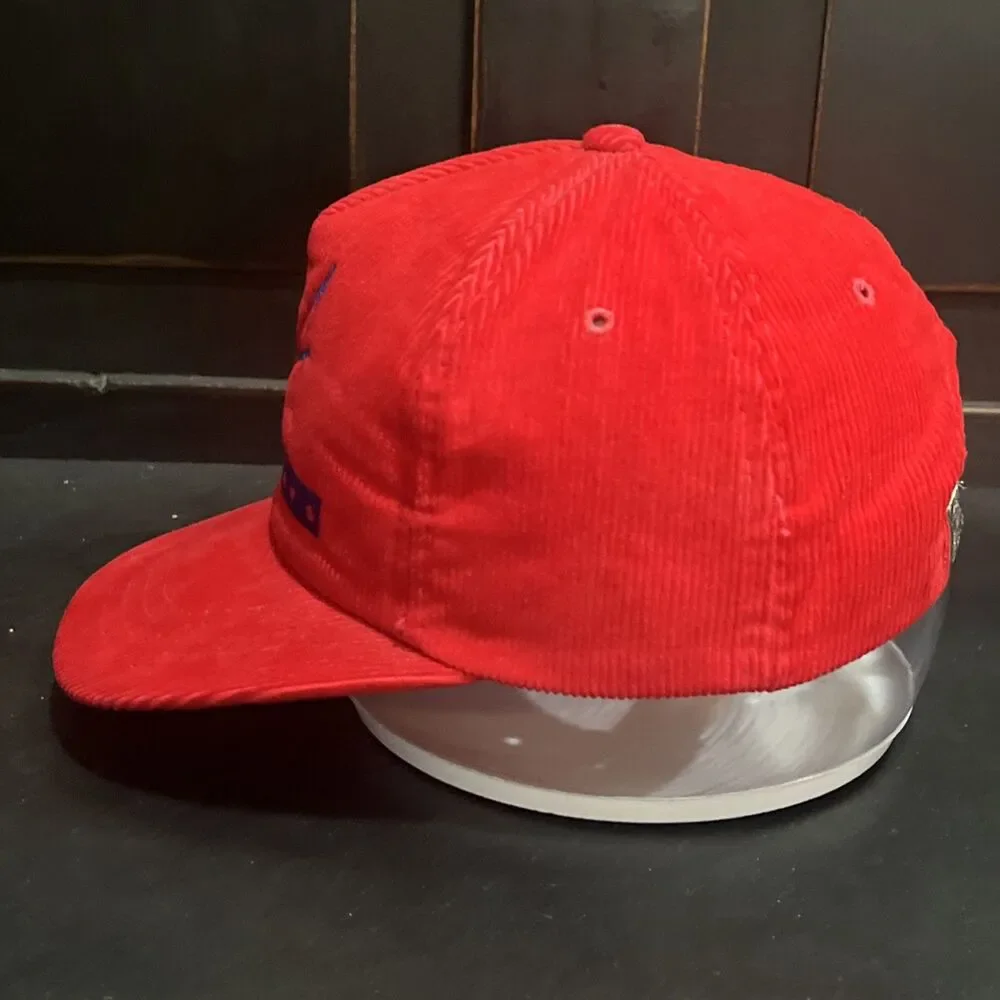 Vintage 80s Hazlewood Arizona Wildcats Red  Corduroy Script Strapback Hat